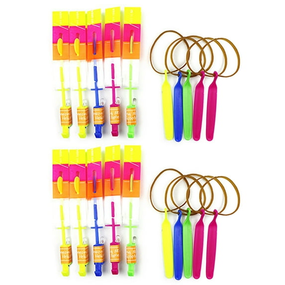 TONKBEEY LED Helicopter Shooters Rocket Slingshot Copters with LED Lights Glow Party Toys