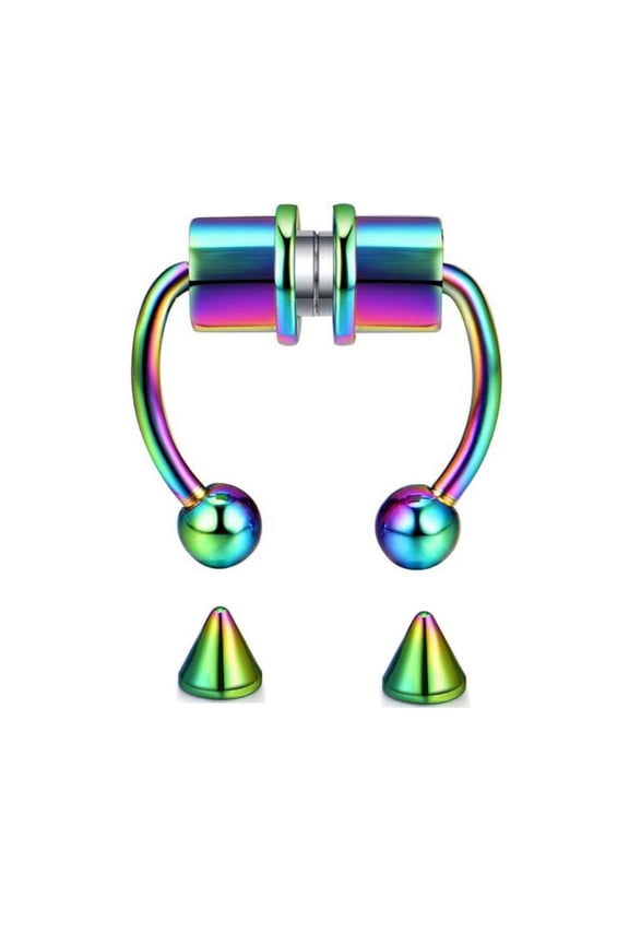 Personalized Horseshoe Fake Nose Ring Hoop Magnetic Septum Nose Rings Non Piercing Nose Studs Stainless Steel Nose Ring