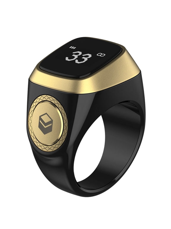 Prayer Smart Tally Counter Ring Muslim Digital Time Reminder 0.49inch 72x40 OLED Display Screen Great Gift for Muslims