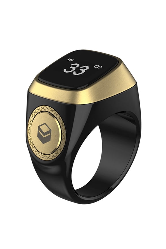Prayer Smart Tally Counter Ring Muslim Digital Time Reminder 0.49inch 72x40 OLED Display Screen Great Gift for Muslims