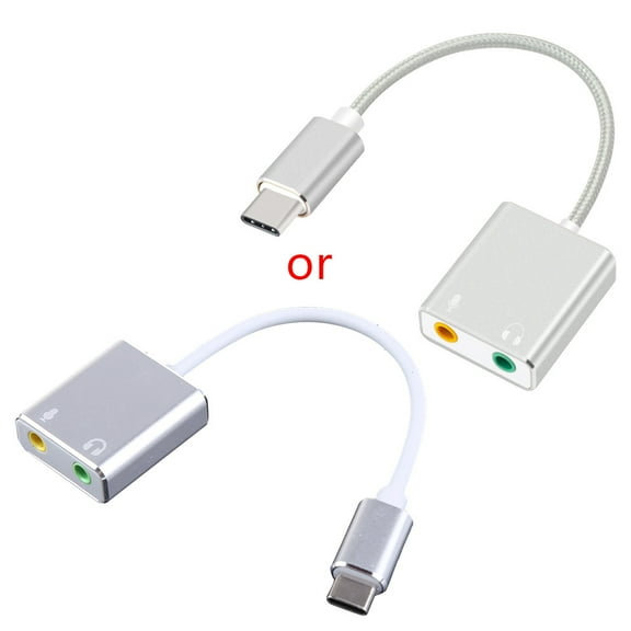 TONKBEEY USB C Headphone Microphone Audio Adapter Type C External Sound Card 3.5mm Jack Compatible with Windows Linux