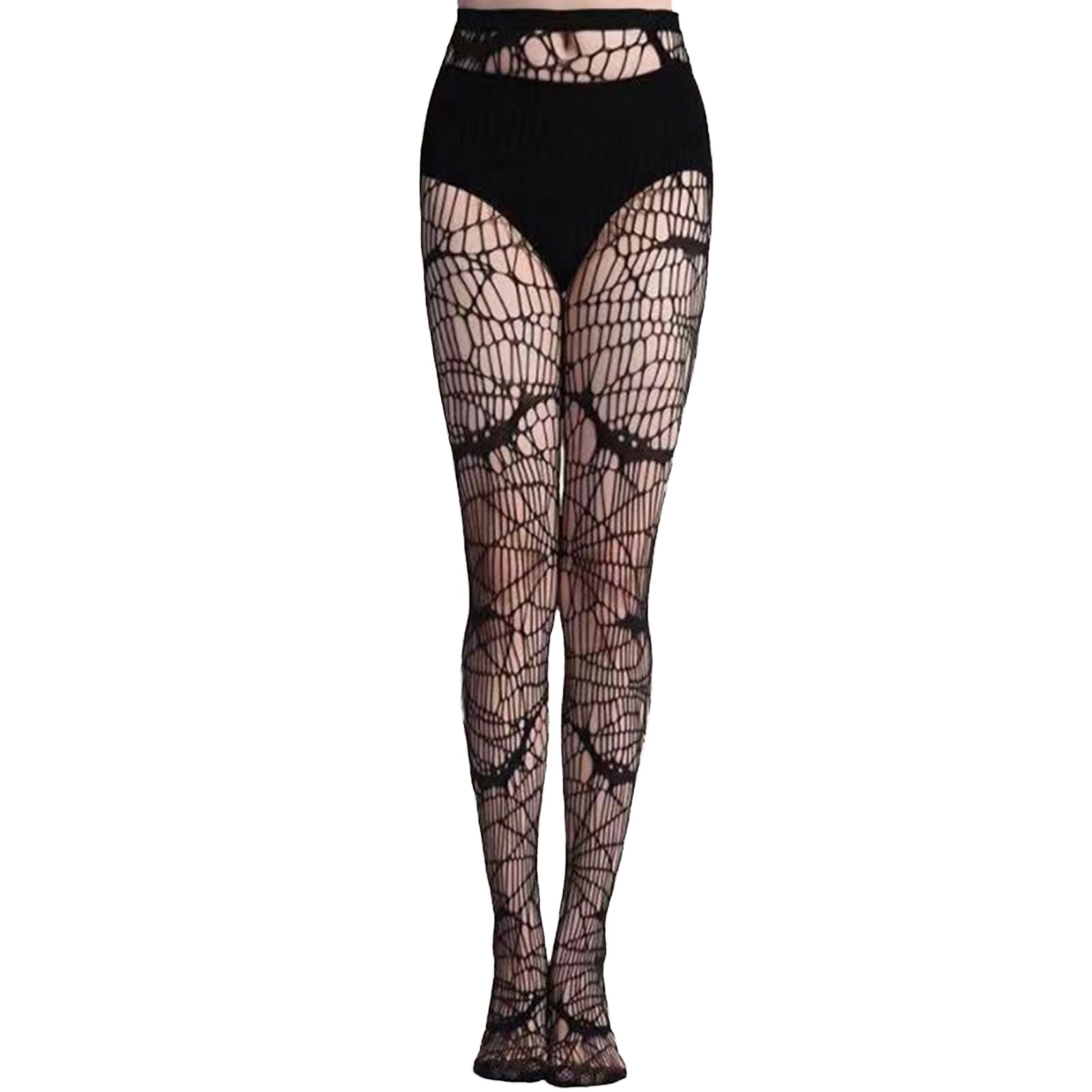 TONKBEEY Women Plus Size Sexy Black Fishnet Pantyhose High Waist