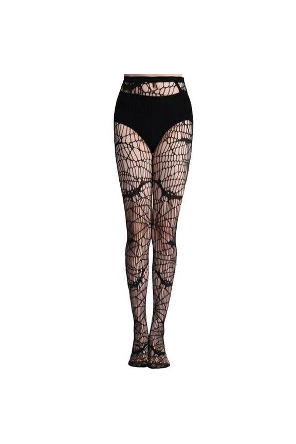 Womens Fishnet Stockings Sexy Tight Pantyhose Hollow out Pantyhose Halloween Spider Bat Stockings Leggings for Party