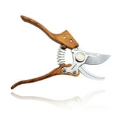 TONMA JP Bypass Pruning Shears 8 in Professional Garden Shears, Japanese Secateurs Hand Pruner Hedge Clippers, Aluminum Alloy Handle Wood Grain