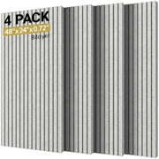 TONOR 4-Pack Bilayer Acoustic Panels Large Self-adhesive, 48  * 24  * 0.72  Adhesive Wall Panel, Large Soundproof Tiles for Echo Absorbtion, Acoustical Barrier of Polyester Fiber, Grey