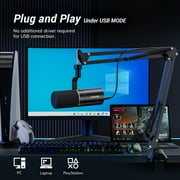 TONOR Dynamic Microphone, USB/XLR PC Microfono with Boom Arm Stand for Podcast, Recording, Live Streaming & Gaming, XLR Cardioid Studio Mic for Music & Voice-Over with 3.5mm Headphones Jack, TD510+