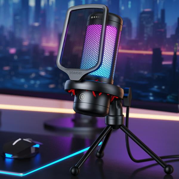 Tonor Gaming Mic, USB Microphone for PC PS4/5, Cardioid Condenser