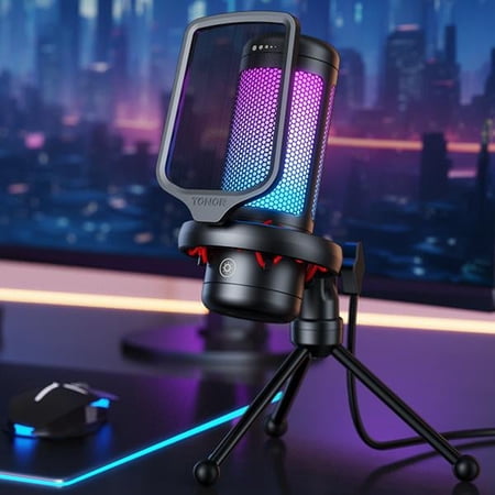 TONOR TC310 Gaming Microphone for PC/Laptop/PS4/5, Desktop USB Microphone with RGB, Quick Mute, for Twitch, Streaming, Podcast, Studio Recording, Discord Chatting, 200 cm/78 inch Cable
