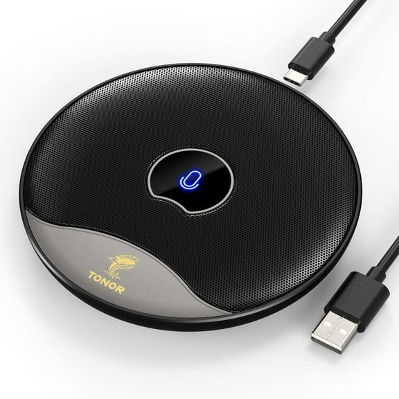 TONOR USB Conference Microphone, 360 Omanidirectional PC Computer Condenser Mic Mute Button (TM20)