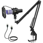 TONOR USB Gaming Microphone, RGB Streaming Microfono Set, PC Podcast Recording Computer Mic TC30S+