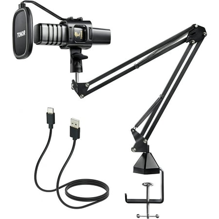 TONOR USB Microphone Kit, PC Podcast Recording Cardioid Condenser Computer Mic Set for Gaming, TC30+