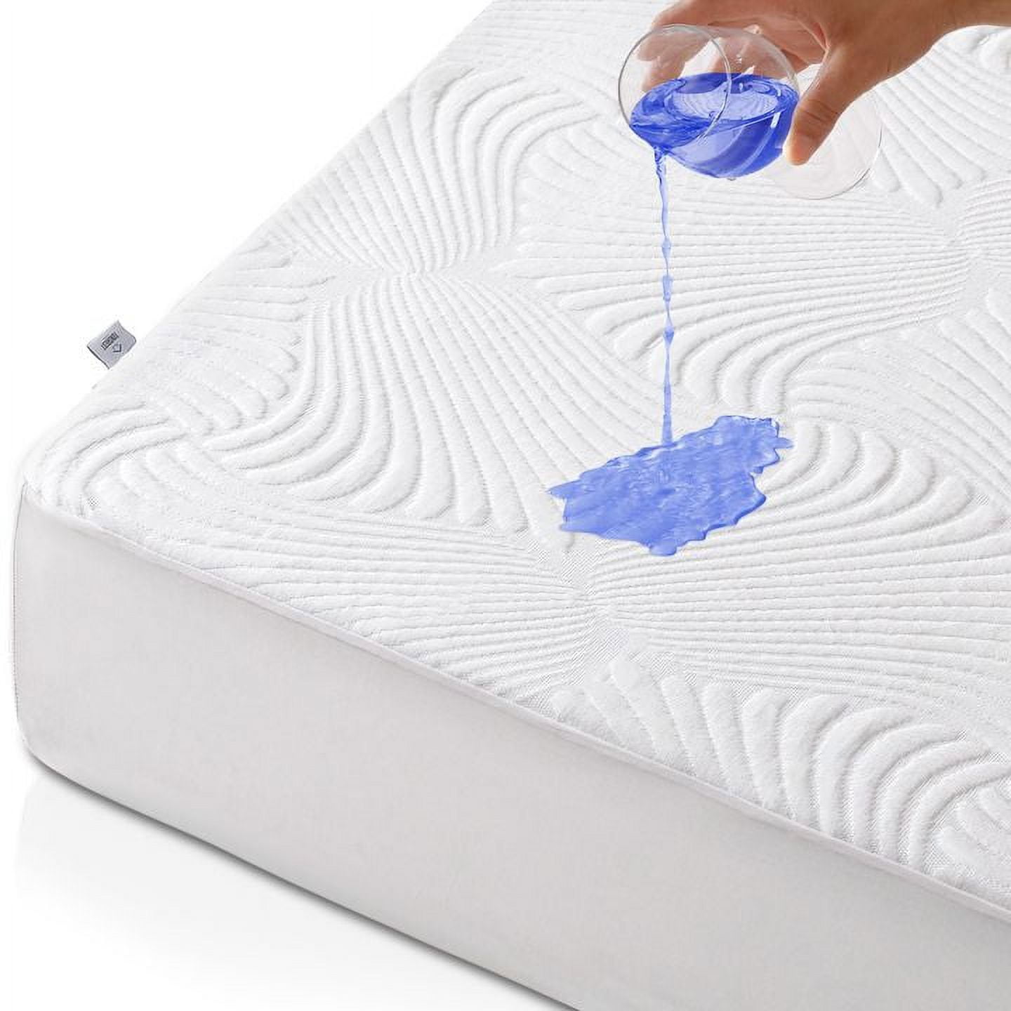 Sufdari Twin Mattress Protector Waterproof,Mattress Cover Twin Size for  Bed,18 Deep Pocket Fitted Sheet Style Mattress Protector with Elastic  Rubber