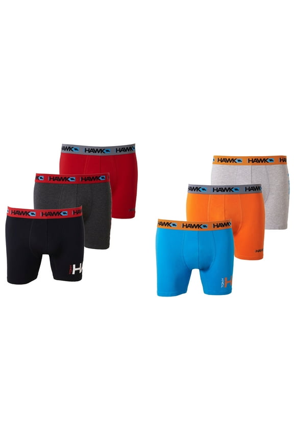 Mens Athletic Underwear - 6-Pack Stretch Athletic Boxer Briefs Training Breathable Athletic Fit No Fly