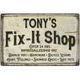thumbnail image 1 of TONY'S Fix-It Shop Sign Grandpa Dad Wall Decor Gift 8x12 Metal 208120006106, 1 of 1