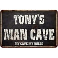 thumbnail image 1 of TONY'S Man Cave Black Grunge Sign Home Décor Gift Cave Funny 112180004115, 1 of 1