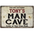 thumbnail image 1 of TONY'S Man Cave Sign Rustic 8 x 12 High Gloss Metal 208120035106, 1 of 1