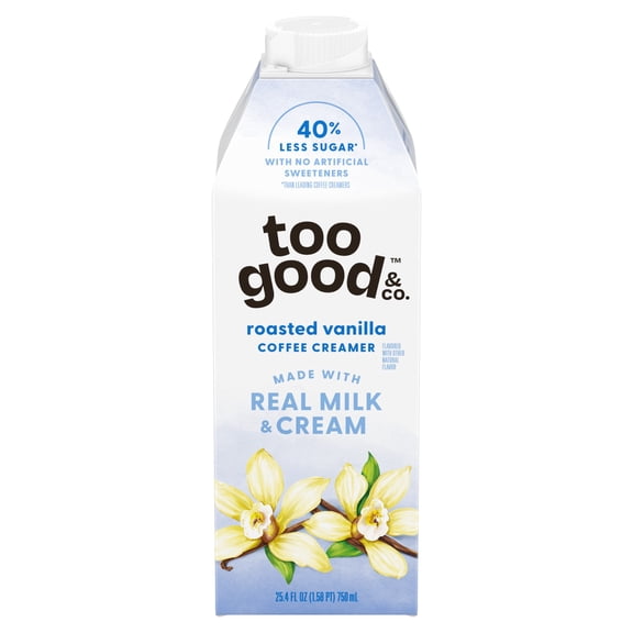 Too Good & Co. Roasted Vanilla Coffee Creamer, Made with Real Milk and Cream, 25.4 fl oz