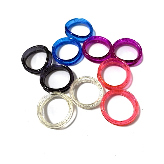 TOOBA Shears Finger Rings Inserts 10 Pcs. Finger Rings Grips- Silica Gel Soft Rings for Barber Scissors and Salon Scissors