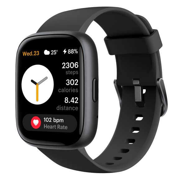 TOOBUR Smart Watch for Women, 1.83" Fitness Tracker Watch with Step Tracker/Pedometer/Sleep, IP68 Waterproof Smartwatch Calls Compatible iOS Android Black