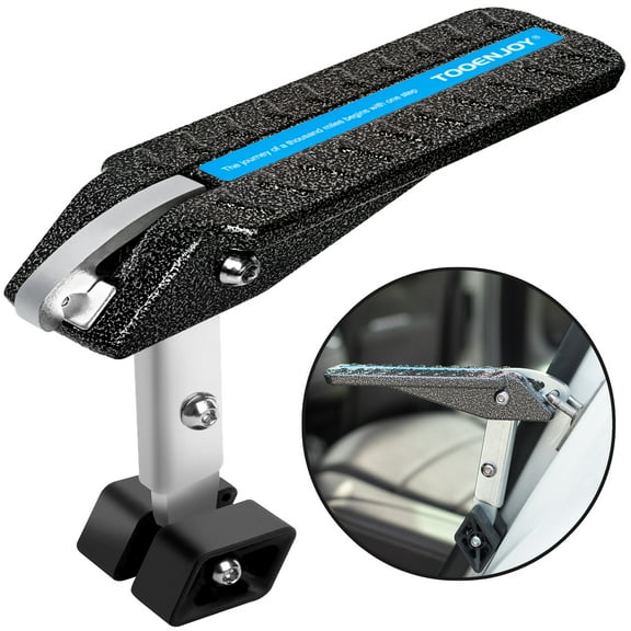 TOOENJOY Extra Protection Car Door Latch Step Both Feet Stand Pedal Ladder/No Assemble Foldable Heavy Duty Car Gadgets for Roof Rack Access Max Capacity 400lbs(Black)