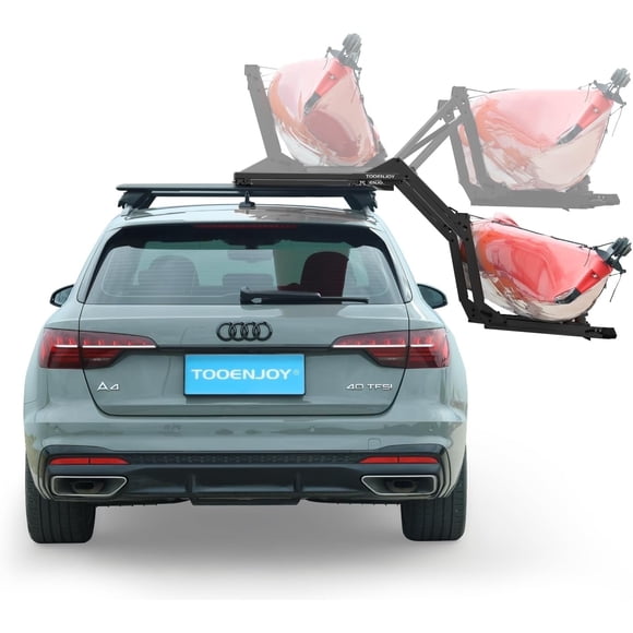 TOOENJOY Heavy-Duty Kayak Lift Assist Roof Rack, 100 LBS Capacity Kayak Canoe Rooftop Loader, Elevating Assist System for Easy Loading