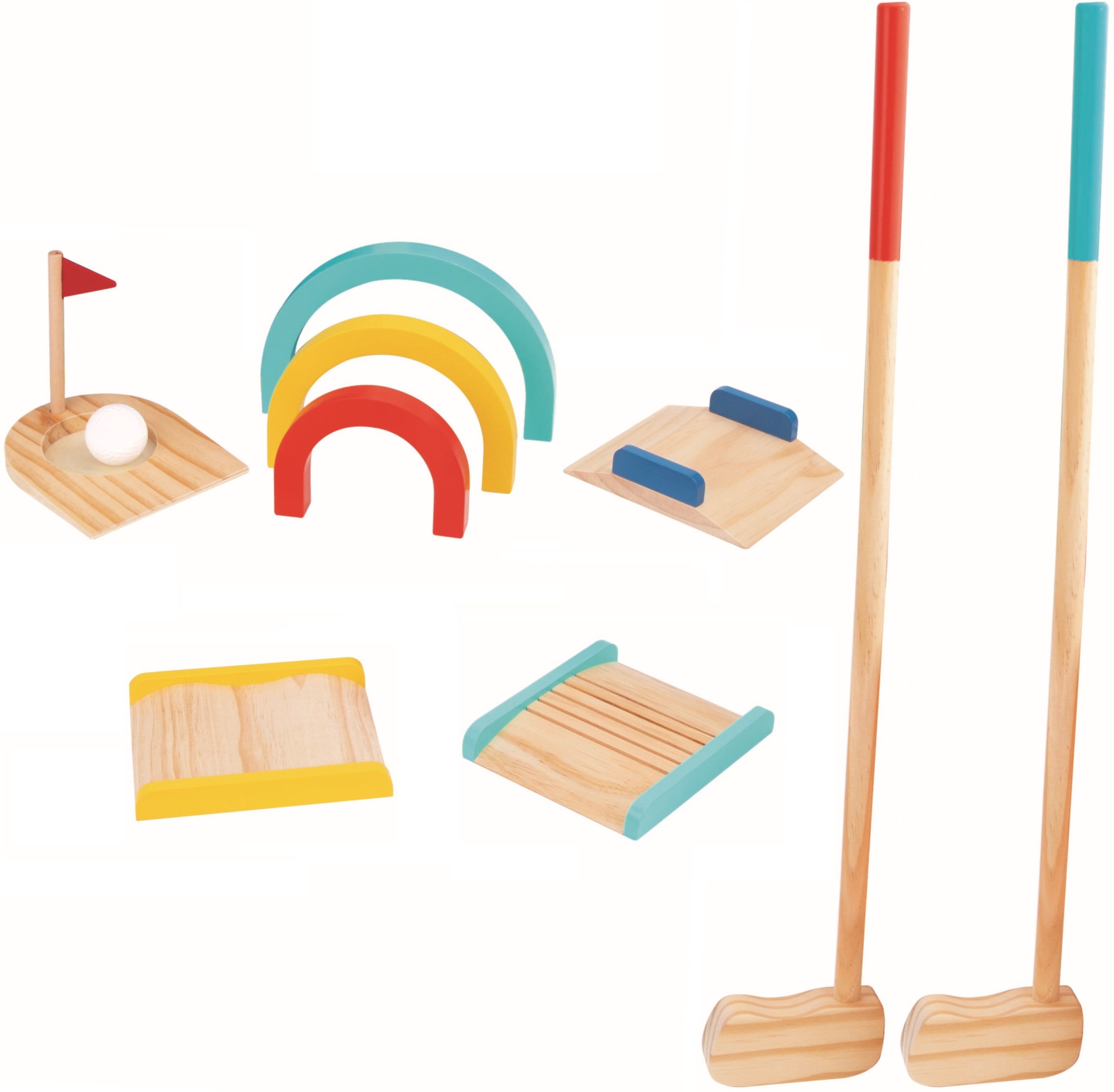 Colorful Wooden Kids Mini Golf Set with Carry Bag