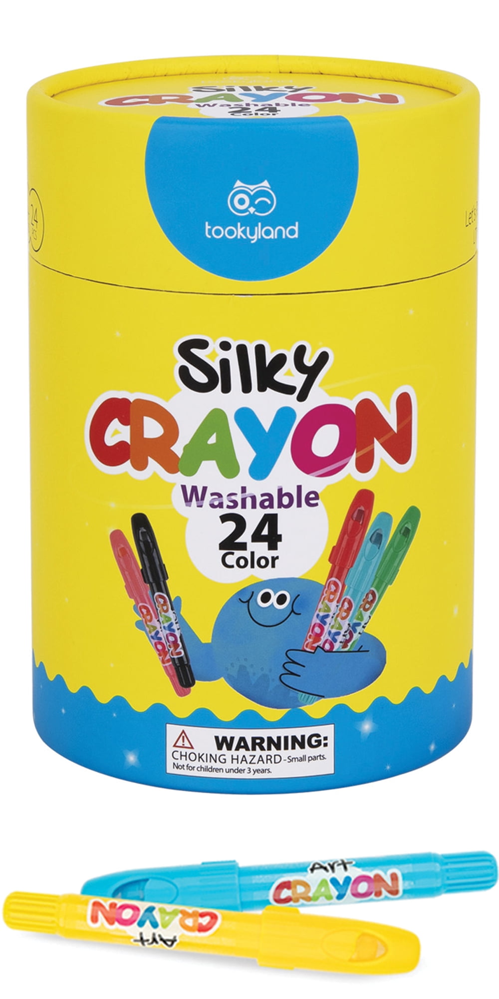 TOOKYLAND Washable Gel Crayons Set - Silky Crayons, Twist Up and Non ...