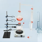 TOOL1SHOoo 1000ml Lab Essential Oil Distillation Apparatus Glassware Kit 1KW Electric Heater