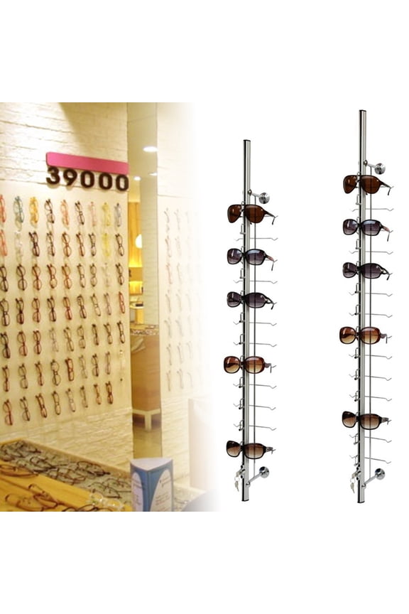 10PCS Aluminium Lockable Sunglasses Glasses Eyeglasses Display Rod with Display Rack Frame Sunglass Stand (1.1m Hold 12 Frames)