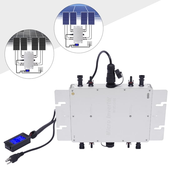 TOOL1SHOoo 1200W Micro Inverter Solar Grid Tie Microinverter IP65 Self Cooling 110V (Silver)