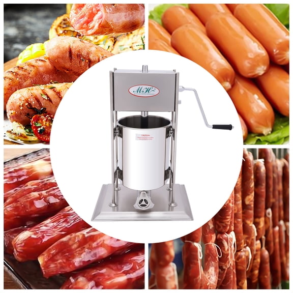 TOOL1SHOoo 2 in 1 Stainless Steel Vertical Sausage Stuffer  with 4 Molds