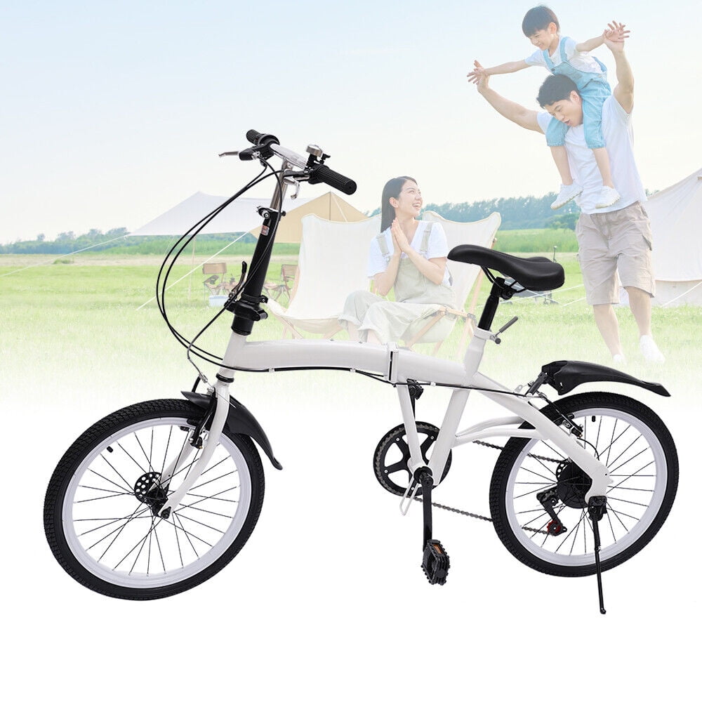 TOOL1SHOoo 20" Unisex Folding Bike, Black and White