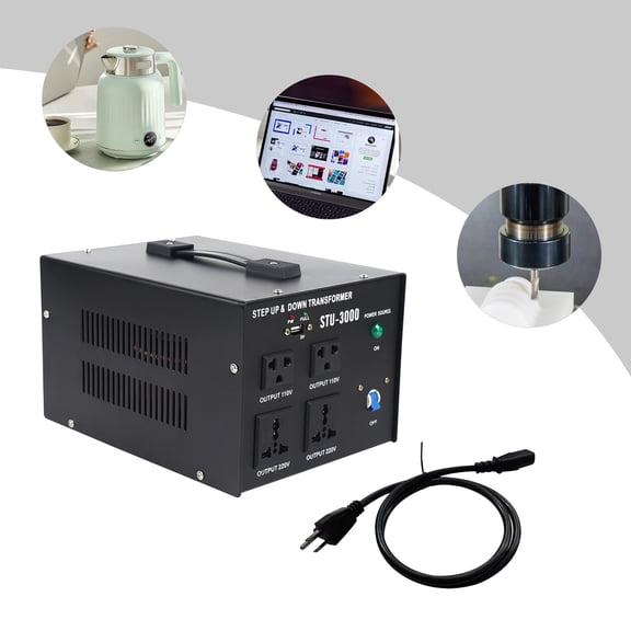 TOOL1SHOoo 3000 Watt Voltage Converter Power Transformer Step Up/Down 110V 220V /AC Black