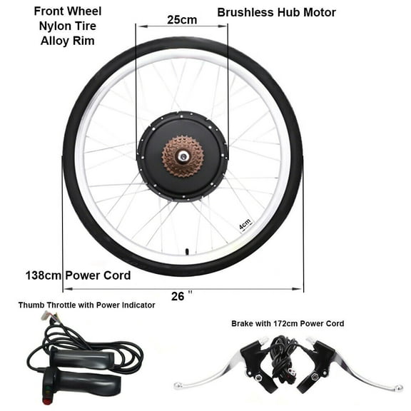 TOOL1SHOoo 48V 1000W 26-inch E-bike Electric Bicycle Rear Wheel Hub Motor Conversion Warm Kit
