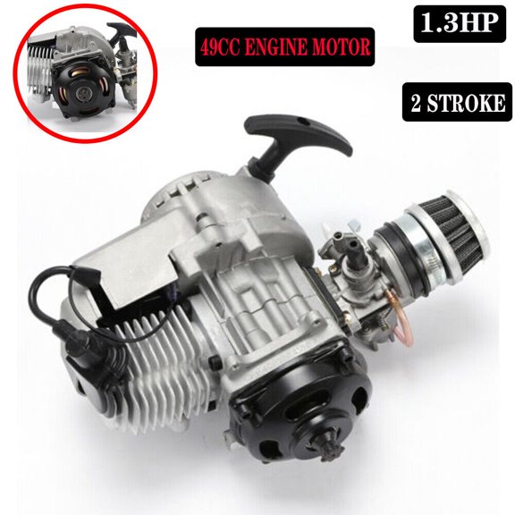 TOOL1SHOoo 49cc 2-stroke Motor Engine for Pocket Quad Dirt Bike Mini ATV Scooter Pullstart