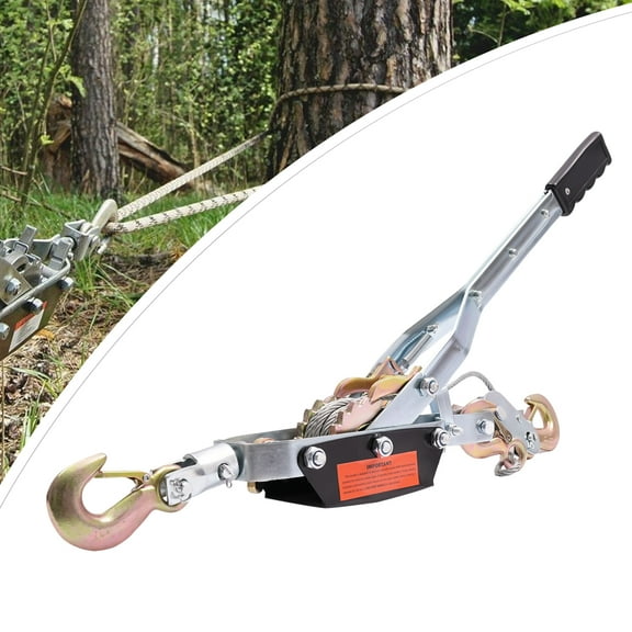 TOOL1SHOoo 5 Ton Hand Puller Heavy Duty Winch Pull Hoist Come Along Cable Lever 3 Hooks