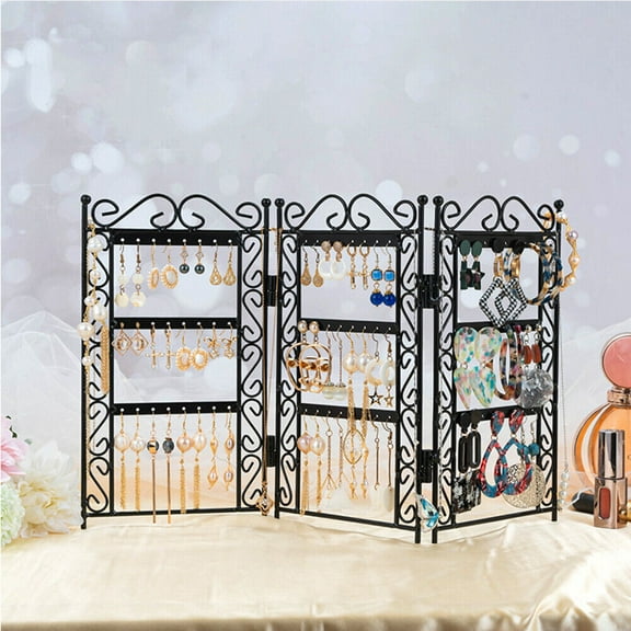 TOOL1SHOoo 72 Holes Earrings Storage Rack Ear Studs Display Stand Organizer Rack Foldable