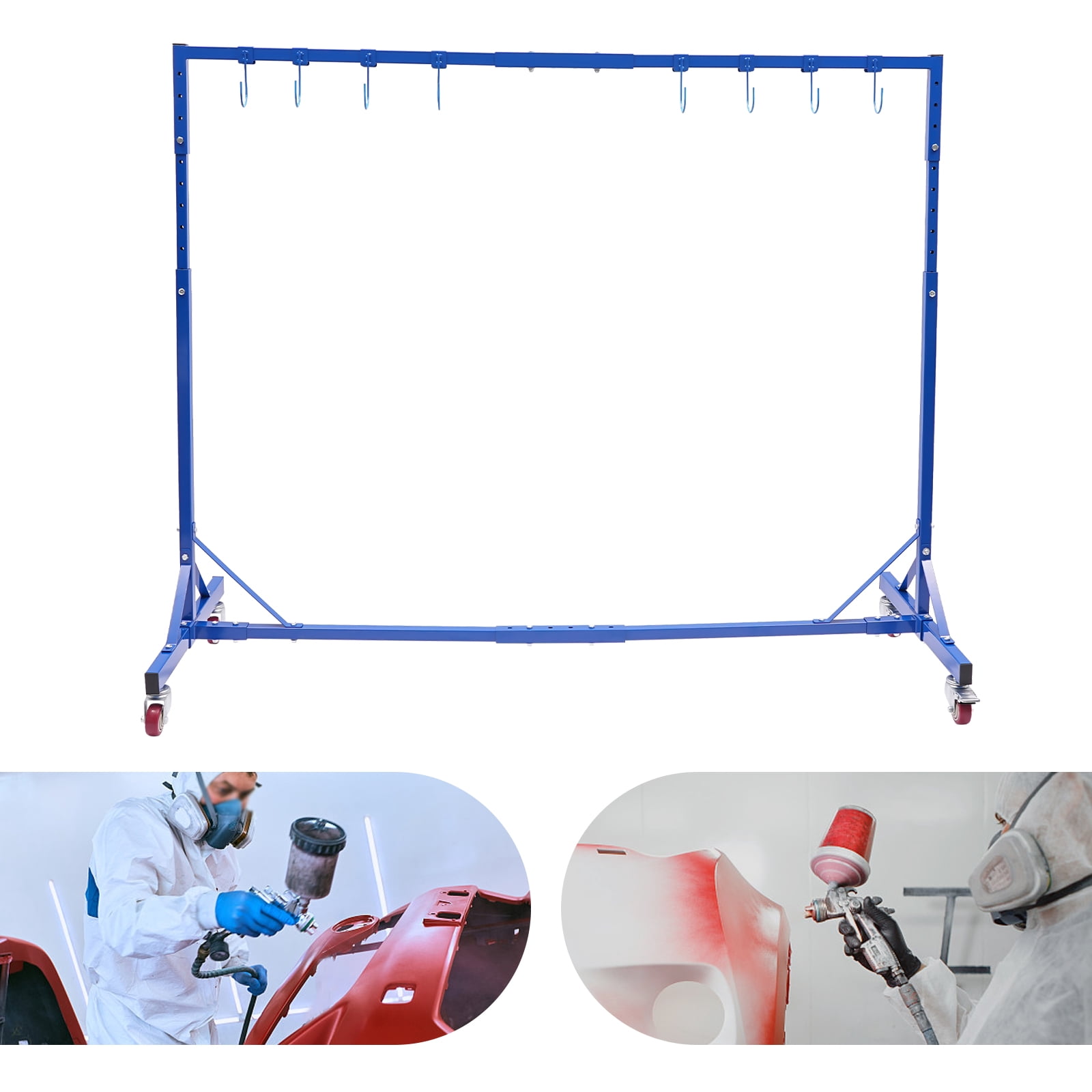 TOOL1SHOoo Adjustable Height 7ft Paint Hook with 8 Hook Hanger Rack ...