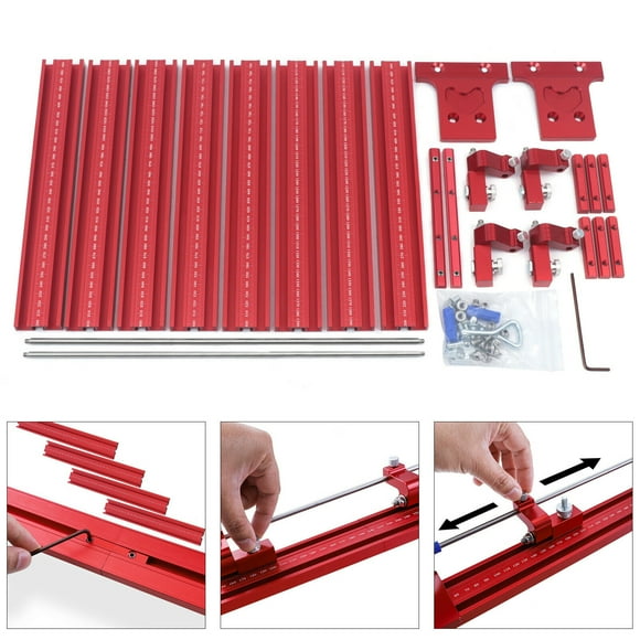 TOOL1SHOoo Aluminum Alloy Carpentry Woodworking Parallel Slide Splicing Open Board,Red