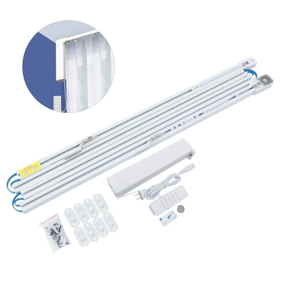 TOOL1SHOoo Automatic Open/Close Electric Drapery Curtain Track Rod Rail With Remote Control