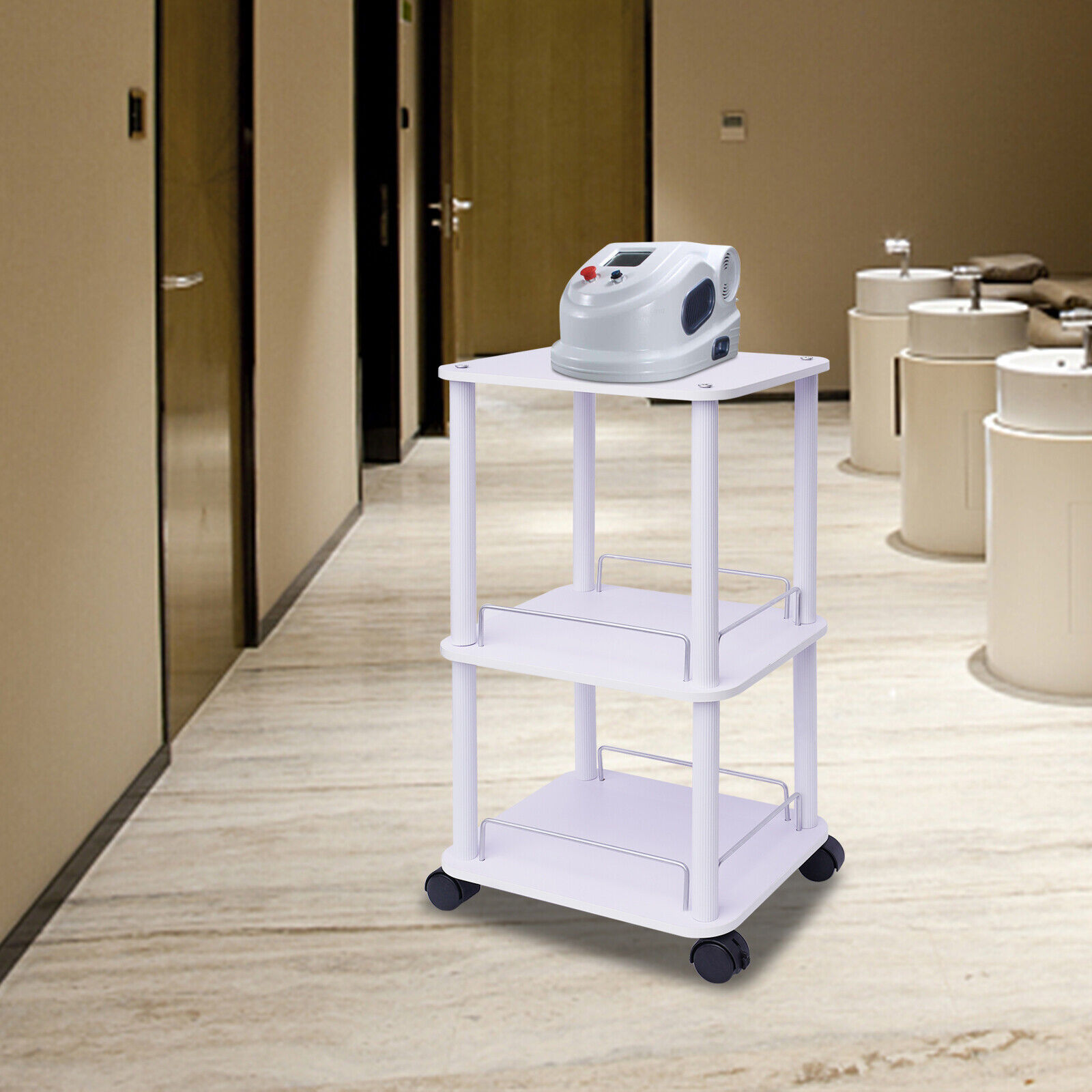 Salon Roulette Wheel TOOL1SHOoo Beauty Salon Trolley Cart Pedestal Rolling Cart Salon Spa ...