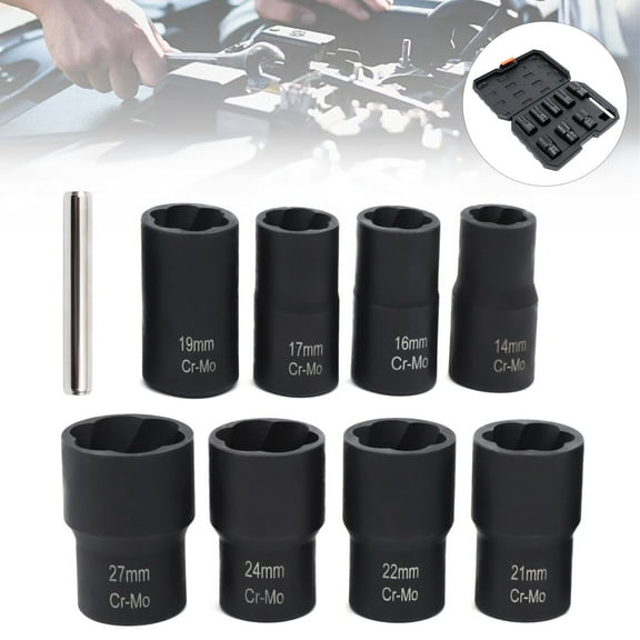 TOOL1SHOoo Bolt Nut Extractor Set, Lug Nut Remover Socket Tool, 1/2" Drive Impact