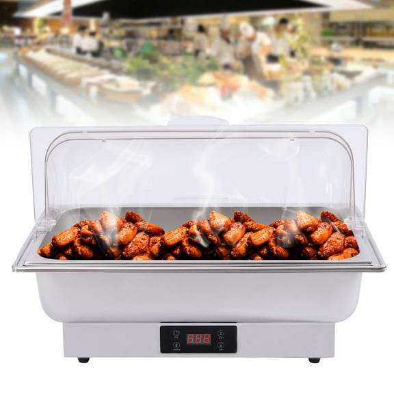 TOOL1SHOoo Buffet Food Roll Top Chafing Dish Servers and Warmers with Cover Buffet Commercial Food Warmer Steam Table