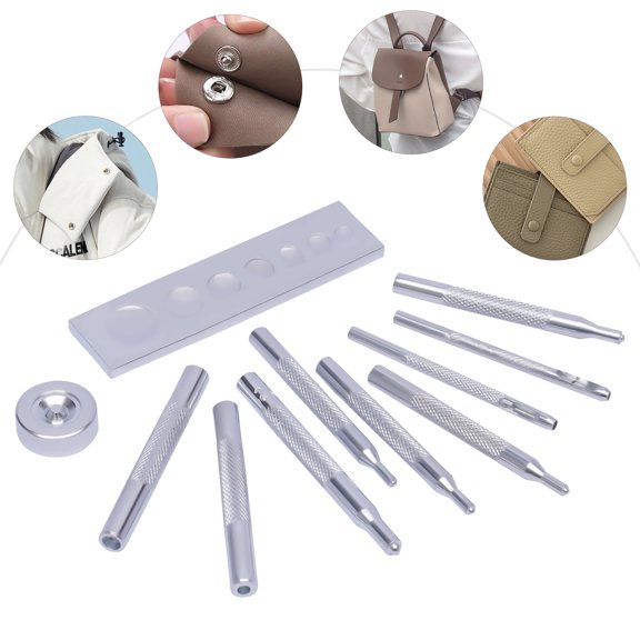 TOOL1SHOoo Universal Craft Tool Die Punch Snap Kit Rivet Setter with Base Handle for Punch Hole