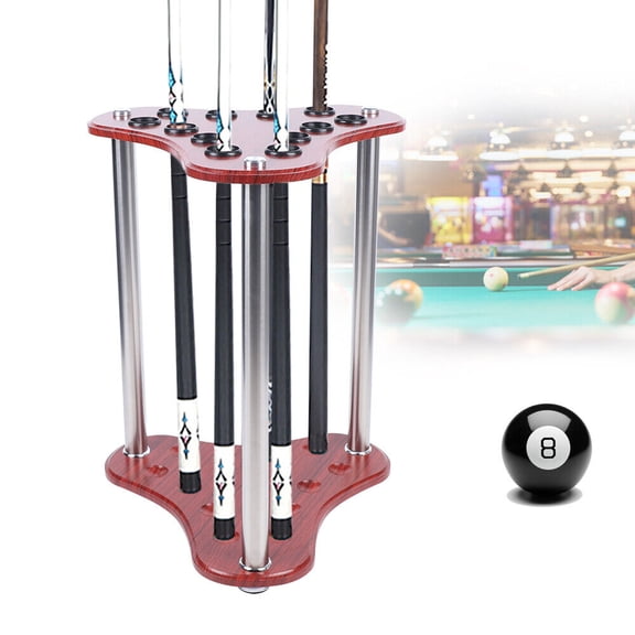 TOOL1SHOoo Floor Stand Pool Cue-Billiard Holder Accessories Wood Billiard Stick Rack US NEW