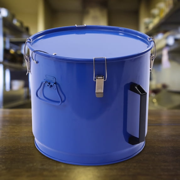 TOOL1SHOoo Fryer Grease Bucket 45.46L/ 10Gal Oil Disposal Caddy Oil Bucket with Filter Bag & 4 Lock Clip Sealing Oil Transport Container Blue