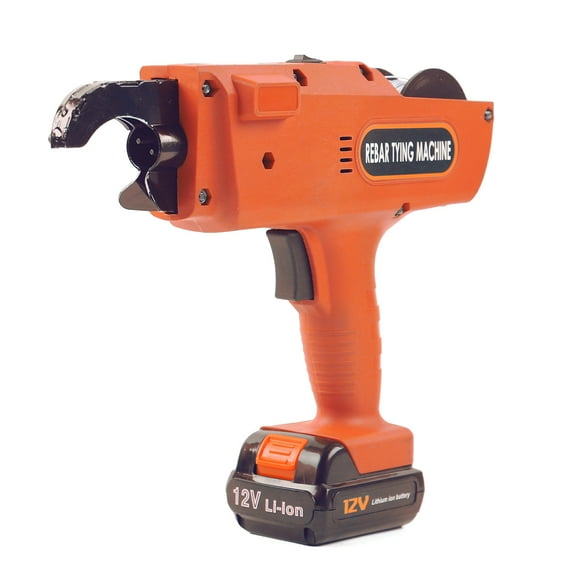 TOOL1SHOoo Handheld Automatic Rebar Reinforcing Tying Strapping Machine Orange 12V 8-34mm
