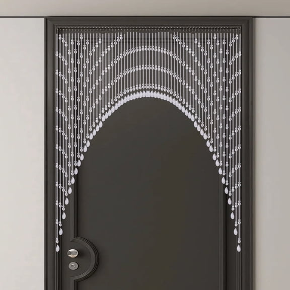 TOOL1SHOoo Hanging Glass Door Crystal beads,Decor Beaded Curtain Stainless Steel Doorway Divider for Bedrooms,Living Rooms,Corridors,Transparent,60 Strand
