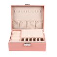 thumbnail image 1 of TOOL1SHOoo Jewelry Box 2 Layers Lockable Rectangular Large Jewelry Organizer Case, Pink, 1 of 7