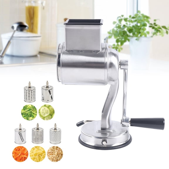 TOOL1SHOoo Manual Vegetable Cutter Vegetable Slicer All-Cutter Drum Grinder With 5-Blade Grinding Tool Set